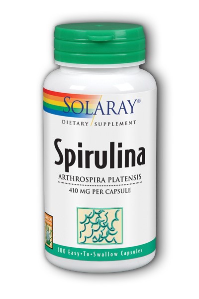 Solaray, True Herbs, Spirulina, 410 Mg, 100 Vegcaps